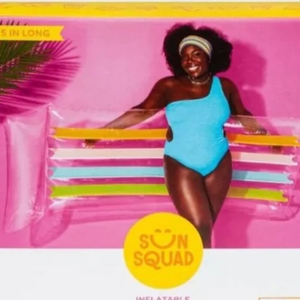 Sun Squad Inflatable Pool Float 6FT 5IN long with Built-in-pillow